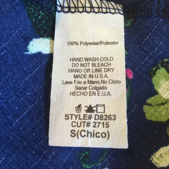 Navy Floral Cold Shoulder Dress - Picture 6 of 6